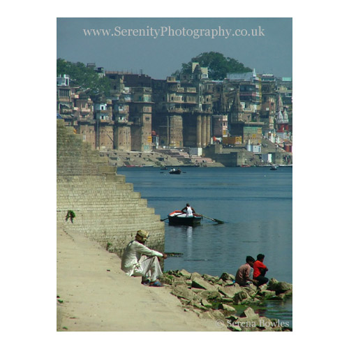 The ghats along the Ganges in Varanasi; mostly frantic and busy, but there are still a few peaceful places.